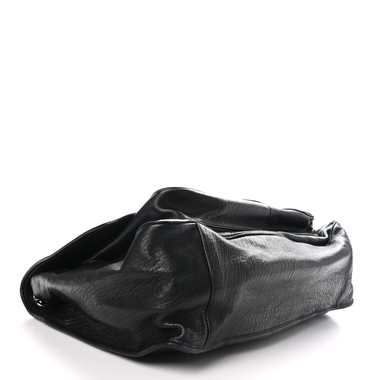 Grained Lambskin Monogram Oversized Niki Chain Satchel Black