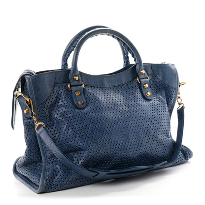 Balenciaga Agneau Classic Gold Hardware Perforated Dot City Atlantique 4 of 11