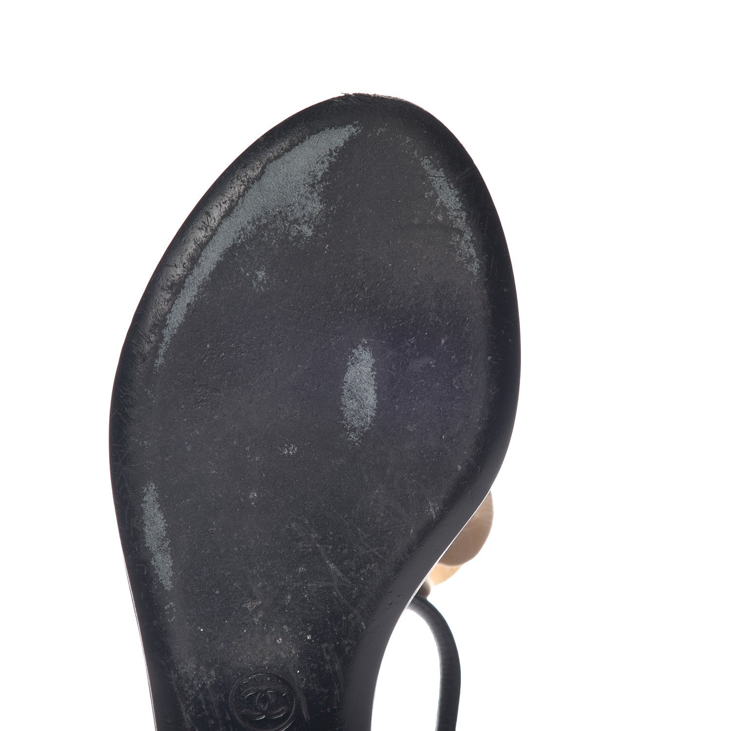 Chanel Lambskin Camellia Thong Sandals 36 Black White 14 of 16