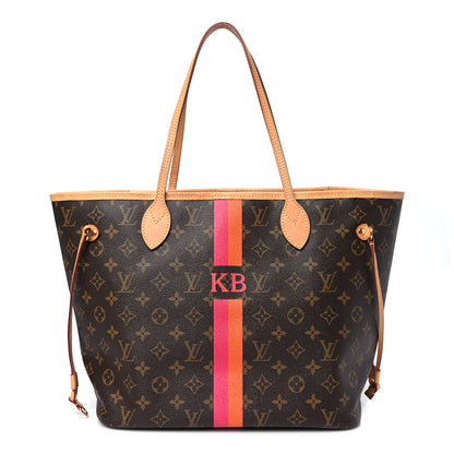 Louis Vuitton Monogram My LV Heritage Neverfull MM  Fuchsia Orange 1 of 9
