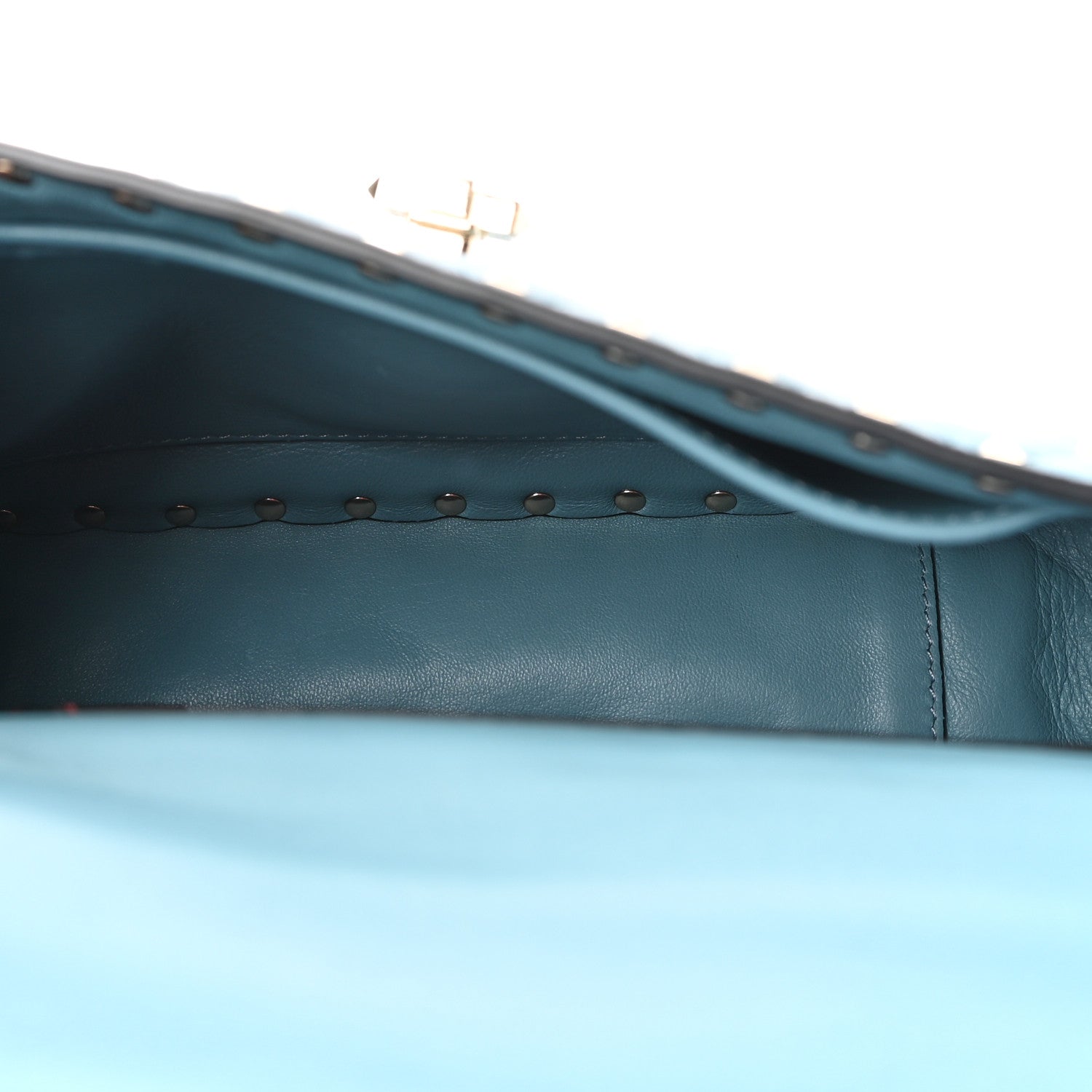 Valentino Garavani Nappa Medium Rockstud Spike Shoulder Bag Blue 5 of 9