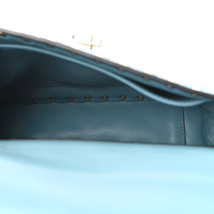 Valentino Garavani Nappa Medium Rockstud Spike Shoulder Bag Blue 5 of 9