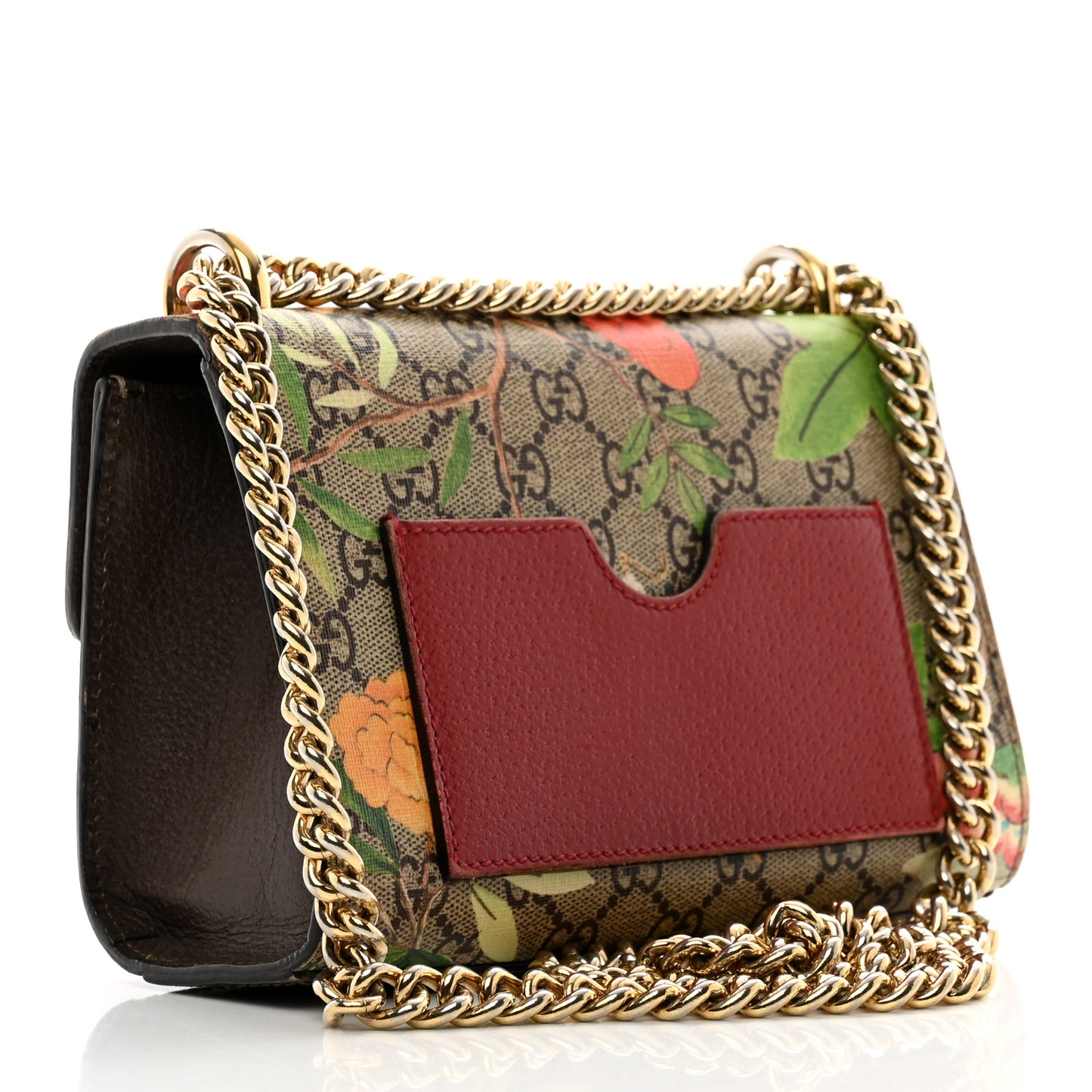 GG Supreme Monogram Tian Small Padlock Shoulder Bag Beige Multicolor New Acero