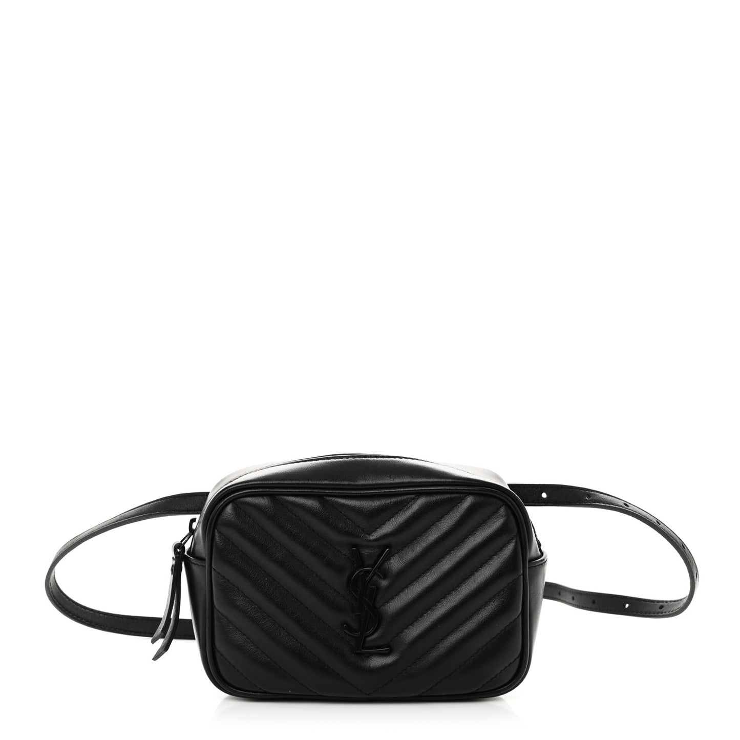 Calfskin Matelasse Monogram Lou Belt Bag Black