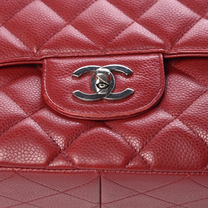 Chanel Caviar Quilted Jumbo Single Flap Red 18 of 27