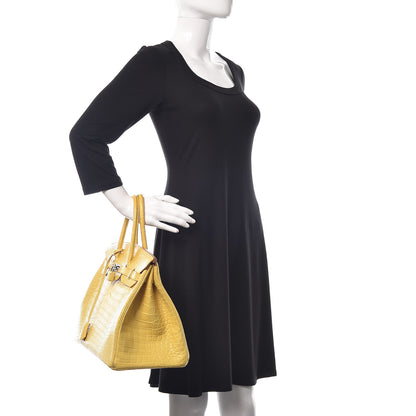 Hermes Matte Porosus Crocodile Birkin 35 Mimosa 2 of 39