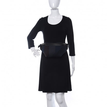 Hermes Dynamo Technical Canvas Allegretto Calfskin Cityslide Belt Bag Plomb Bleu Nuit Black 2 of 10