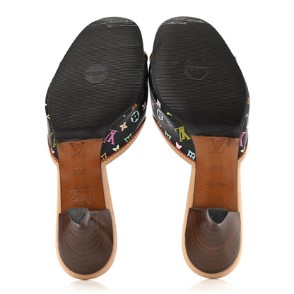 Louis Vuitton Monogram Multicolor Sandal Mule 35.5 Black 5 of 10