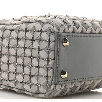 Christian Dior Suede Beaded Ribbon Mini Lady Dior Grey 9 of 10