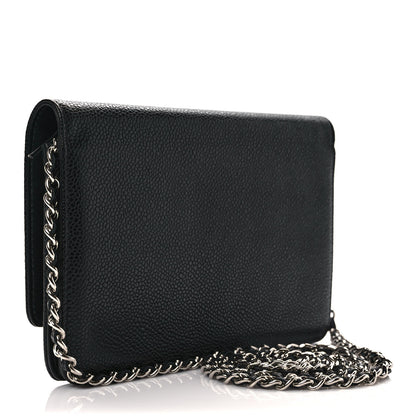 Chanel Caviar Timeless CC Wallet On Chain WOC Black 3 of 10