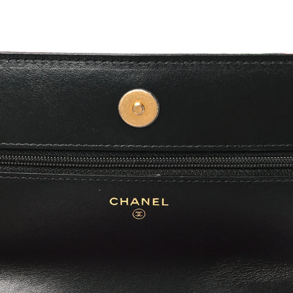 Chanel Fabric Printed Chanel 19 Wallet On Chain WOC Black Multicolor 6 of 12