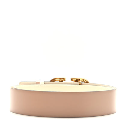 Valentino Garavani Glossy Calfskin VLogo Reversible 40mm Belt 90 36 Light Ivory Rose Cannelle 2 of 6