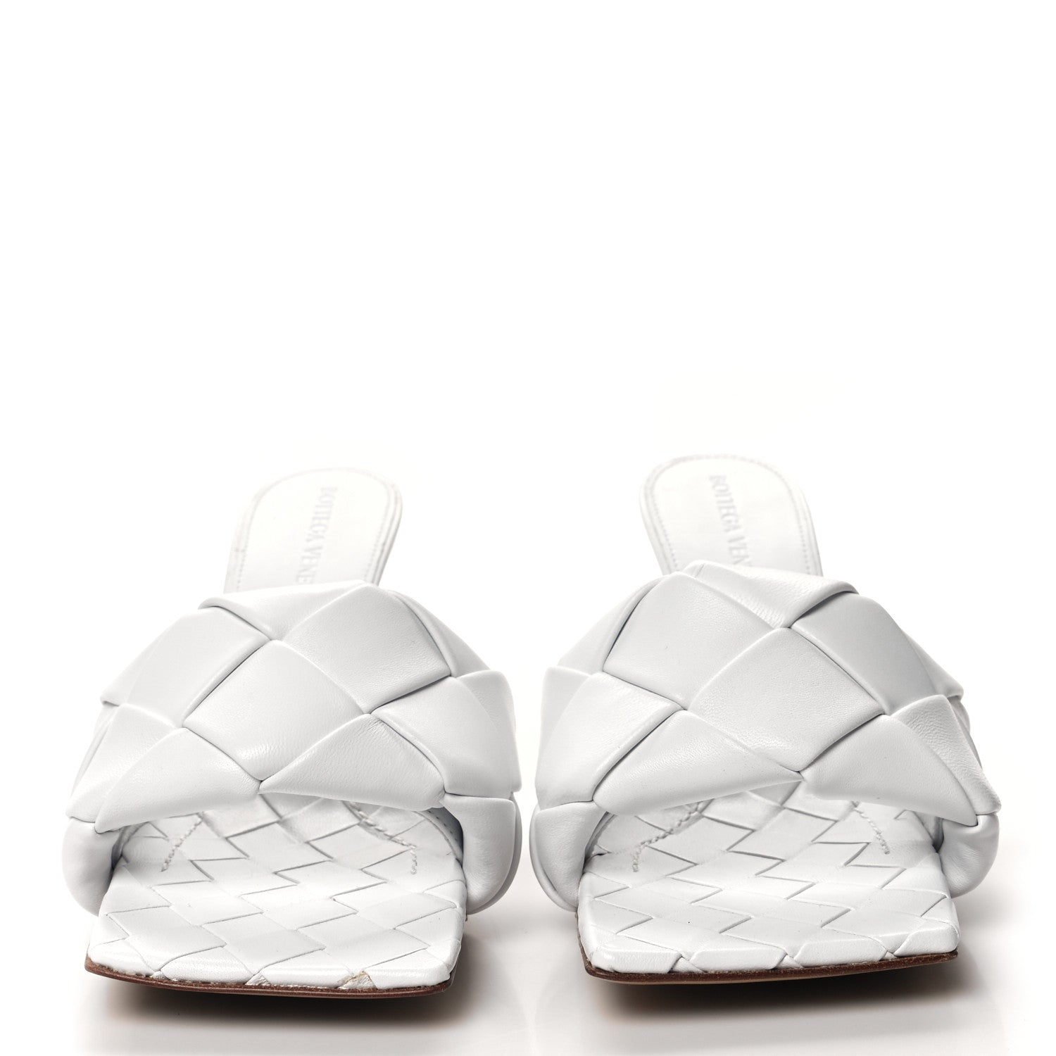 Bottega Veneta Nappa Maxi Intrecciato Lido Mule Sandals 36 Optic White 2 of 8