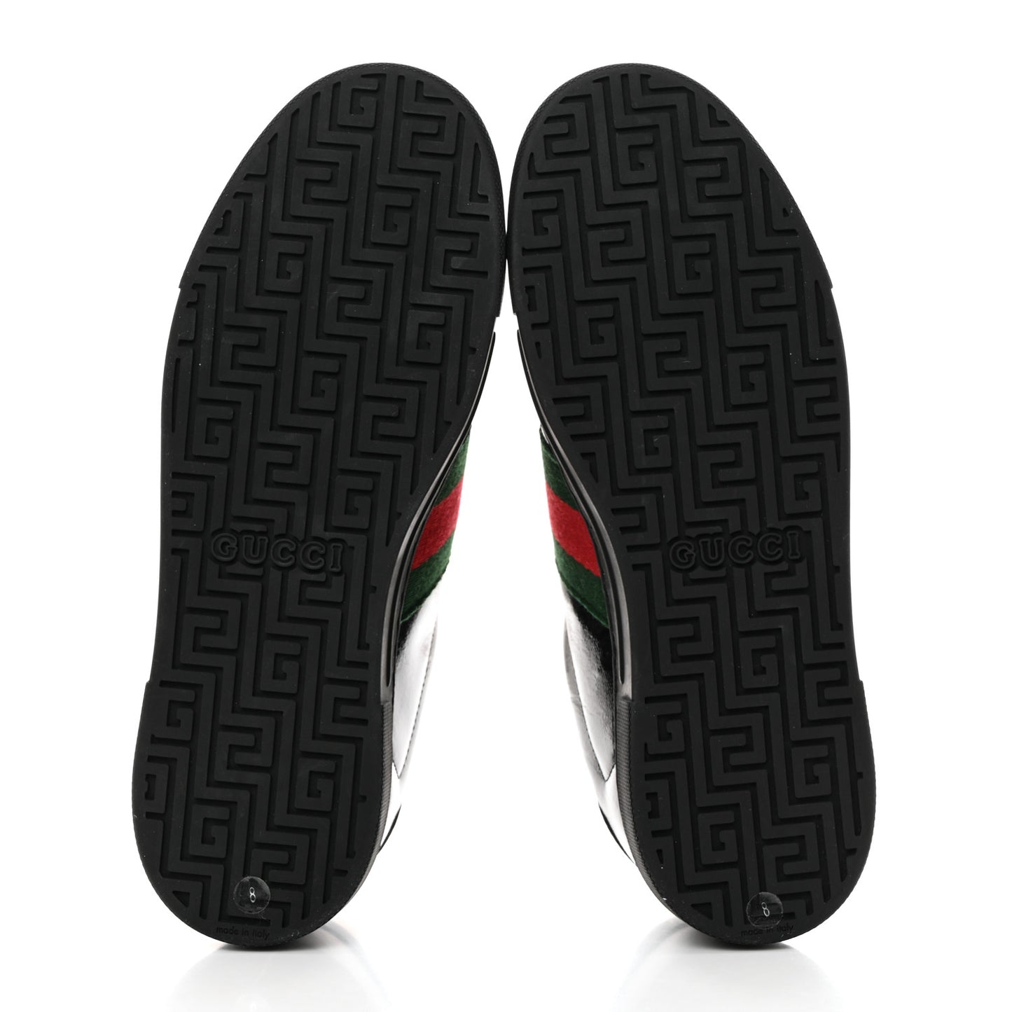Crystal GG Monogram Web Mens New Ace Sneakers 8 Black