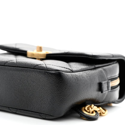 Chanel Shiny Caviar Quilted Chain Melody Backpack Black 10 of 11