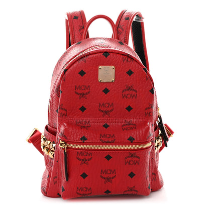 MCM Visetos Side Stud Mini Stark Backpack Ruby Red 1 of 9