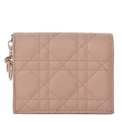 Christian Dior Ultra Matte Calfskin Cannage Mini Lady Dior Wallet Beige 1 of 8