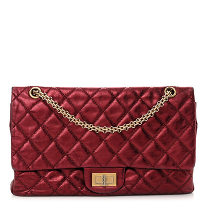 Chanel Metallic Aged Calfskin Quilted 2.55 Reissue 227 Flap Dark Red 1 of 17