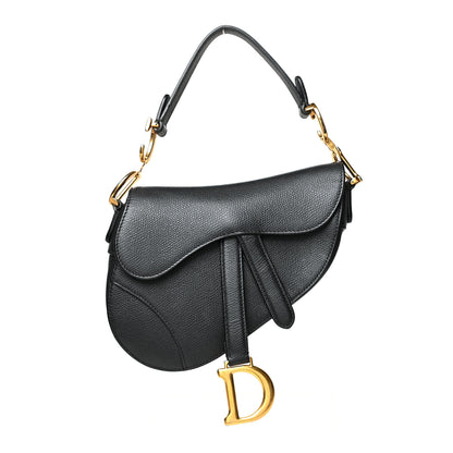 Christian Dior Grained Calfskin Mini Saddle Bag Black 1 of 11