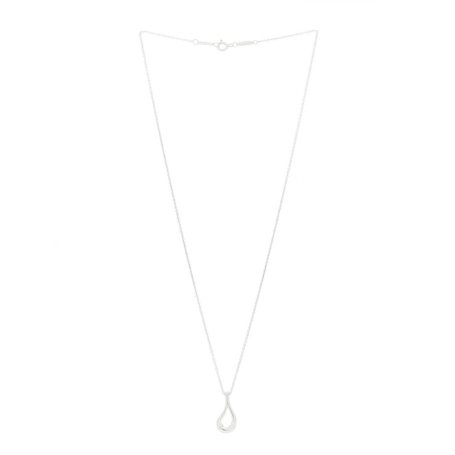 Sterling Silver Elsa Peretti Open Tear Drop Pendant Necklace