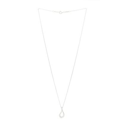 Tiffany Sterling Silver Elsa Peretti Open Tear Drop Pendant Necklace 2 of 4