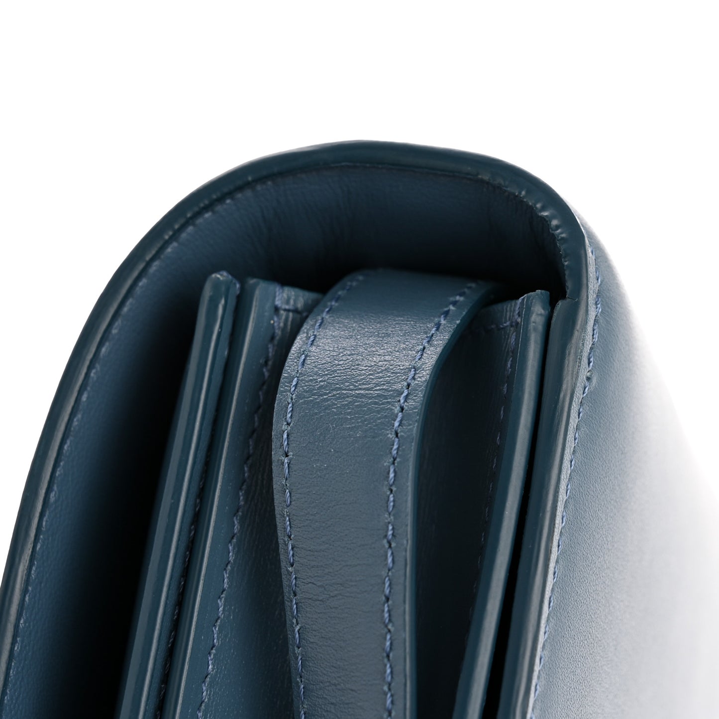 Box Calfskin Medium Classic Box Flap Bag Slate Blue