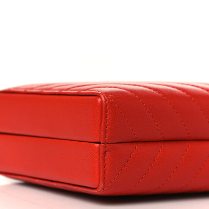 Chanel Lambskin Chevron Quilted Reissue Clutch Bag Red 9 of 9