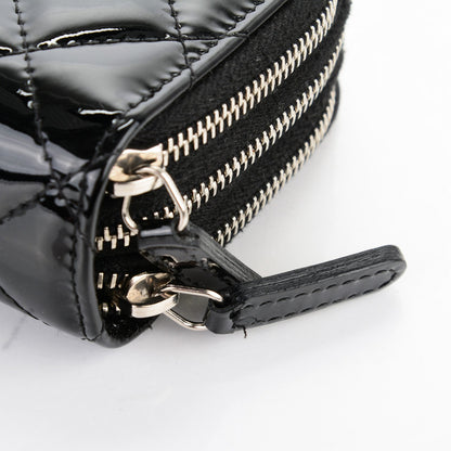 Chanel Patent Calfskin Quilted Zip Around Phone Holder Black 8 of 9