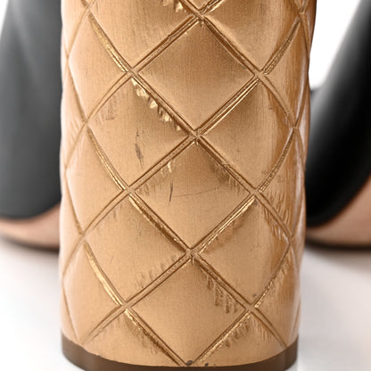 Chanel Calfskin Camellia High Pumps 40.5 Black Gold 10 of 13