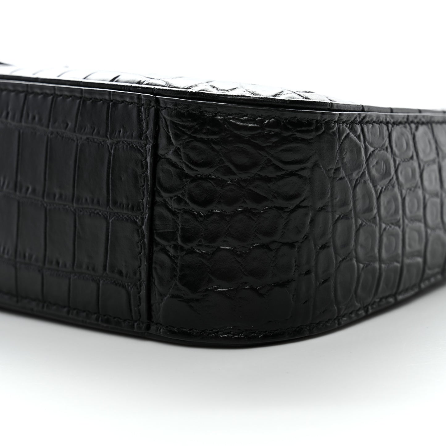 Calfskin Crocodile Embossed LE 5 A 7 Hobo Black