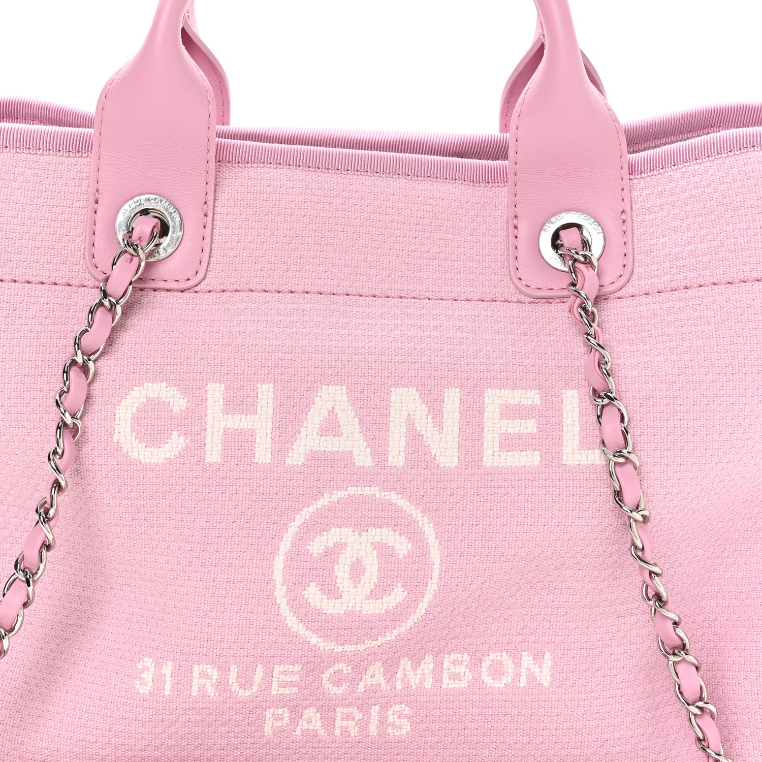 Chanel Mixed Fibers Small Deauville Tote Dark Pink 9 of 11