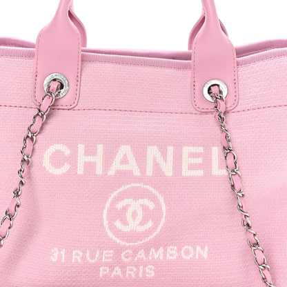 Chanel Mixed Fibers Small Deauville Tote Dark Pink 9 of 11