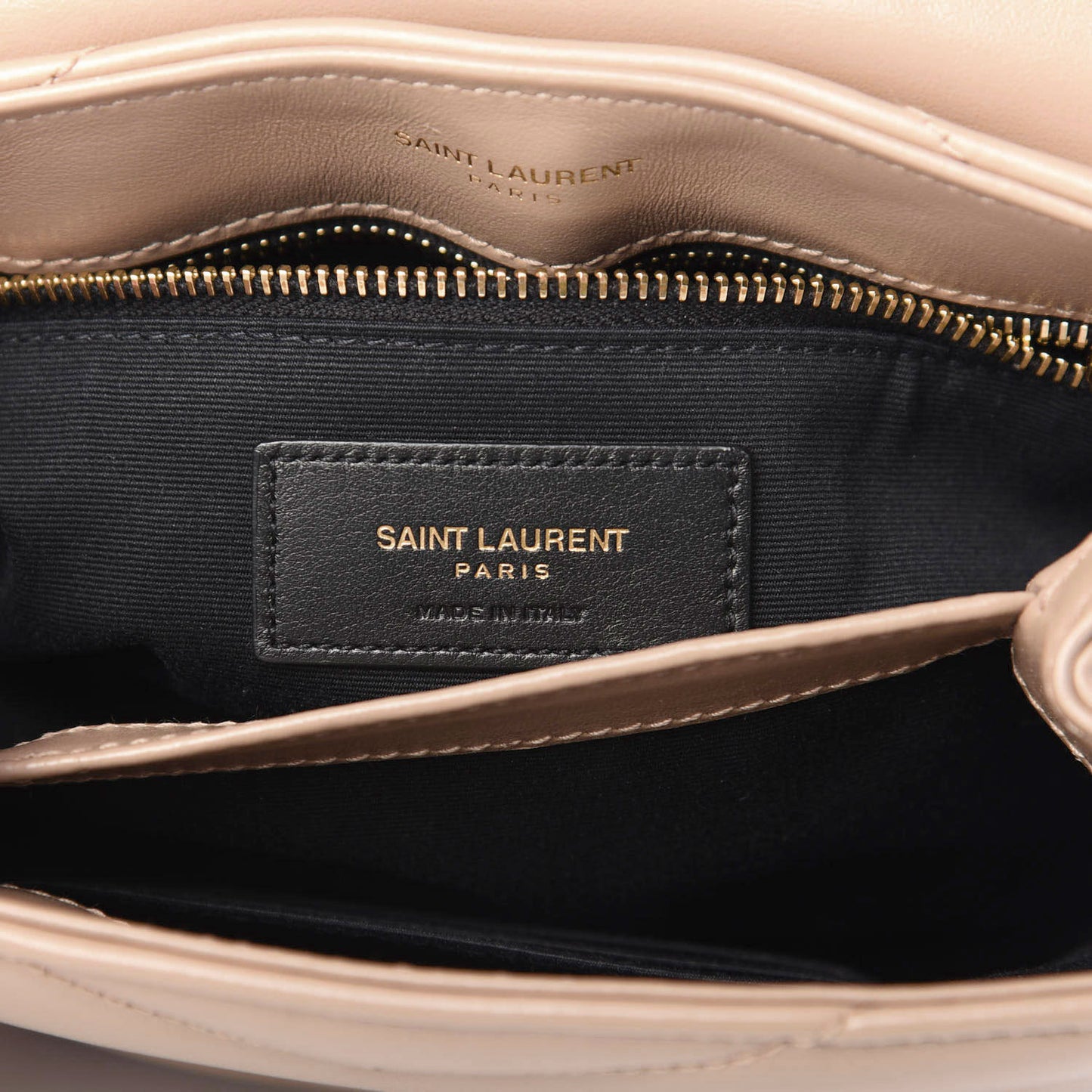 Calfskin Y Quilted Monogram Toy Loulou Crossbody Bag Dark Beige