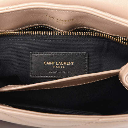 Saint Laurent Calfskin Y Quilted Monogram Toy Loulou Crossbody Bag Dark Beige 11 of 13