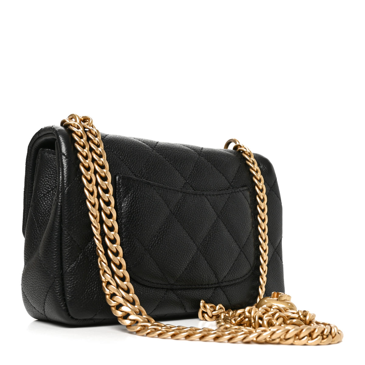 Caviar Quilted Mini Sweetheart Rectangular Flap Black