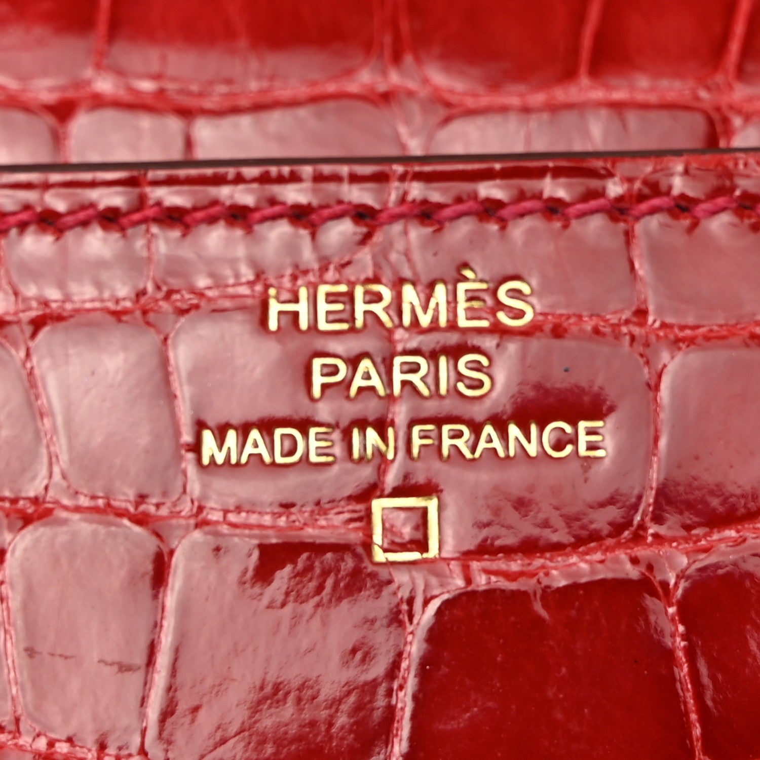 Hermes Shiny Alligator Constance Long Wallet Rouge Vif 6 of 9