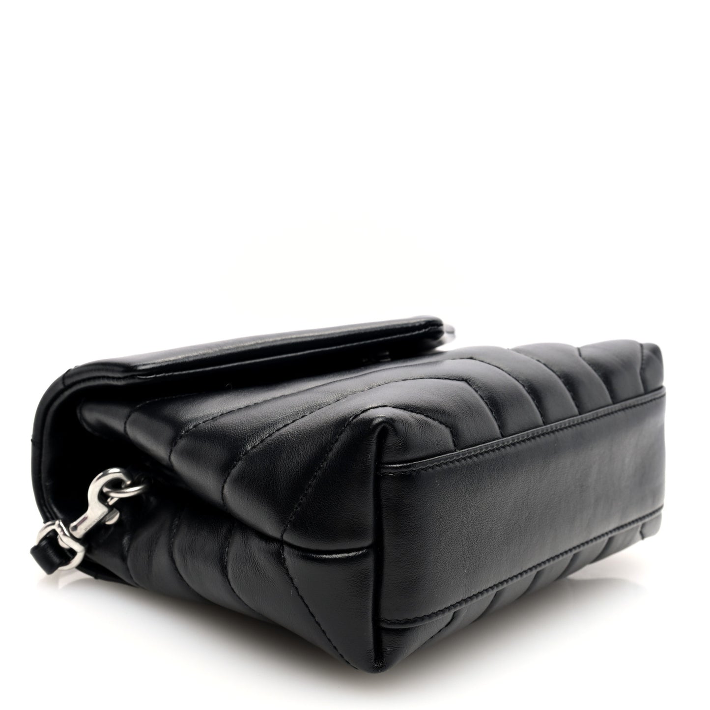 Calfskin Y Quilted Monogram Toy Loulou Crossbody Bag Black