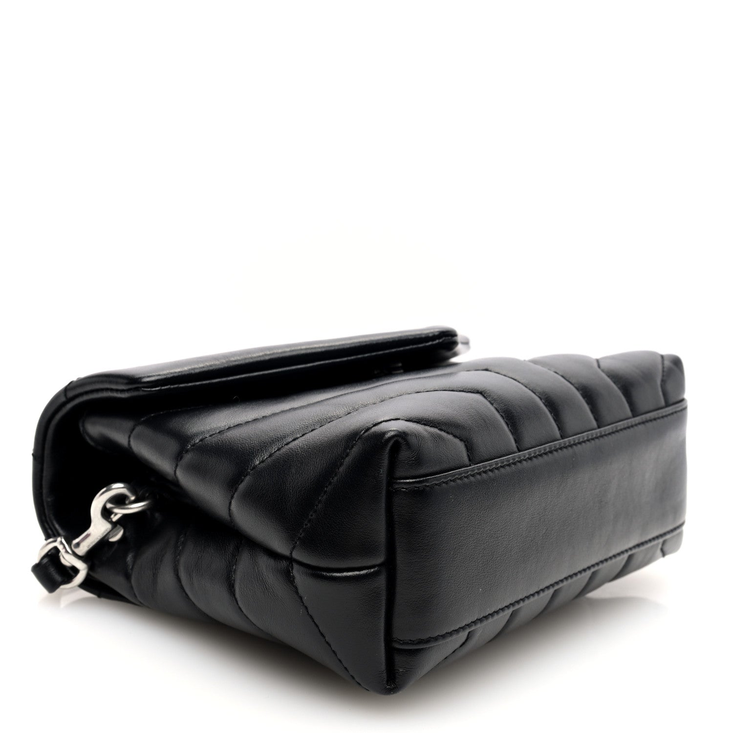 Saint Laurent Calfskin Y Quilted Monogram Toy Loulou Crossbody Bag Black 4 of 9