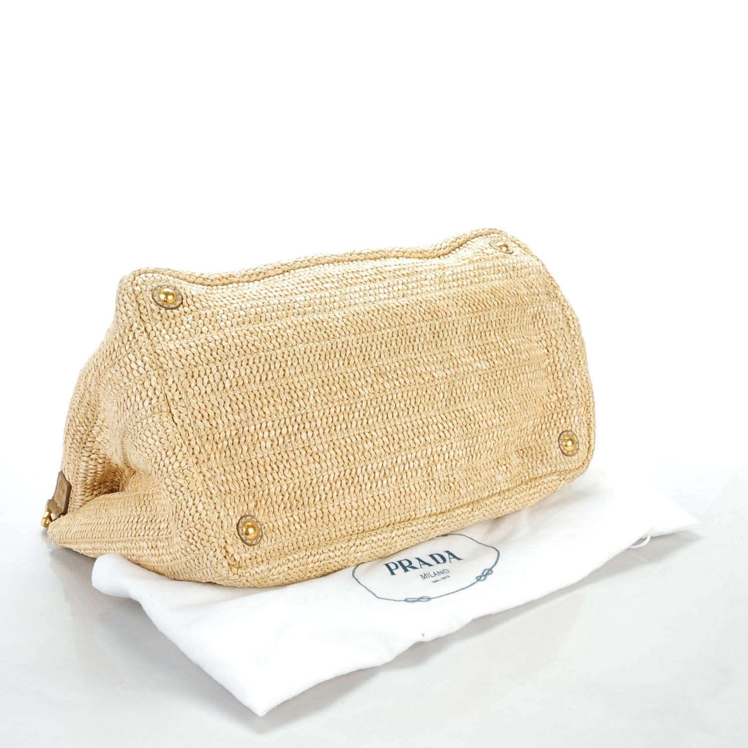 Prada Raffia Suede Tote Naturale 4 of 8