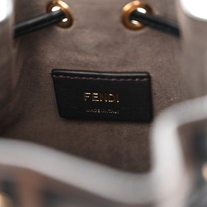 Fendi Vitello Liberty F is Fendi Bi-Color FF 1974 Embossed Mini Mon Tresor Bucket Bag Maya Black 6 of 10
