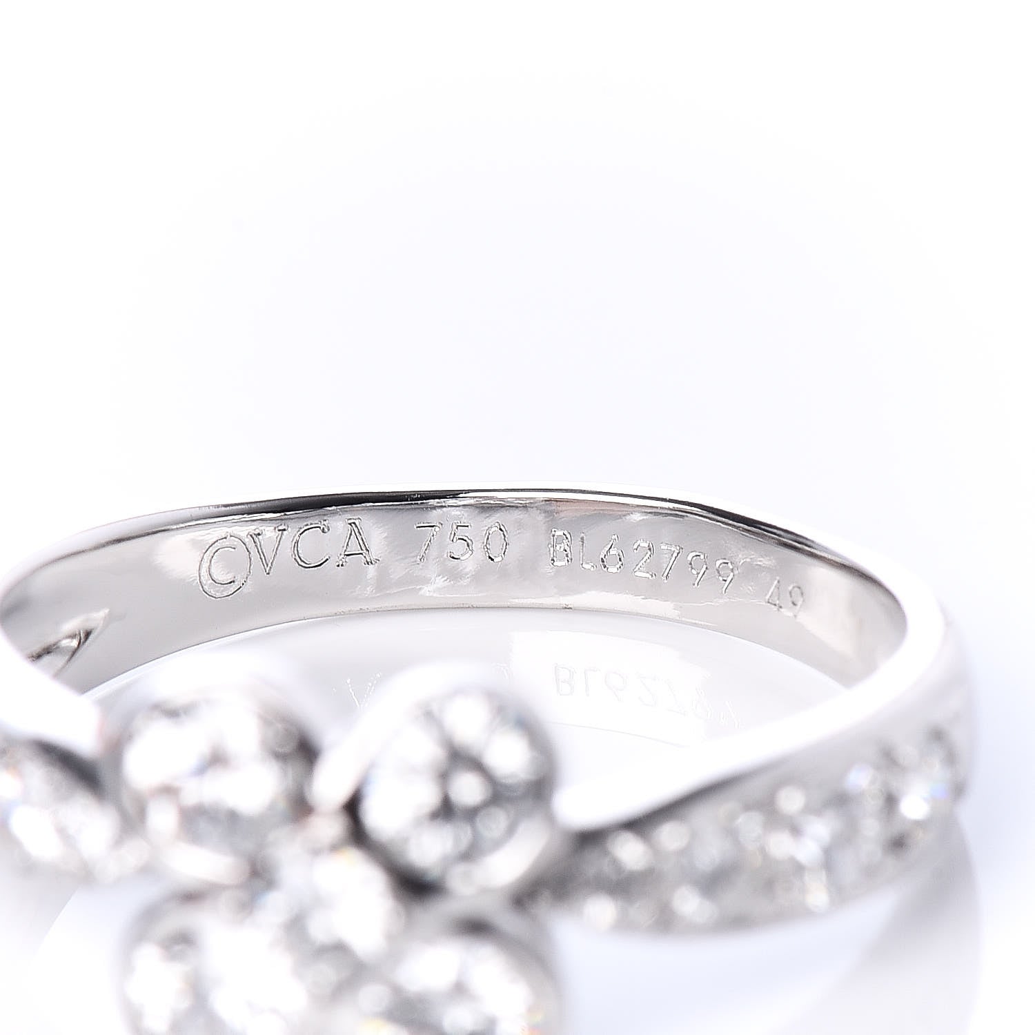 Van Cleef & Arpels 18K White Gold Diamond Arno Ring 49 4.75 5 of 5