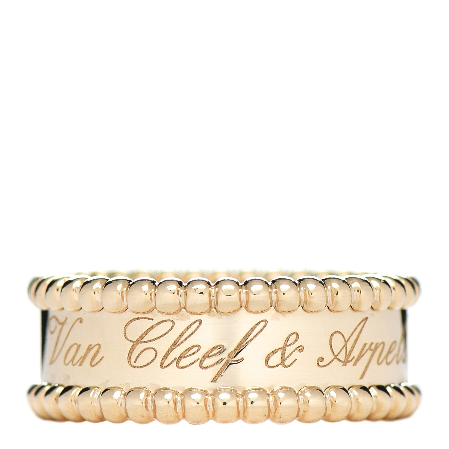 Van Cleef & Arpels 18K Yellow Gold Perlee Signature Ring 54 6.75 1 of 5