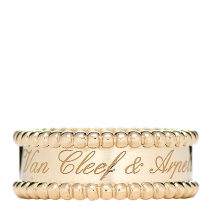 Van Cleef & Arpels 18K Yellow Gold Perlee Signature Ring 54 6.75 1 of 5