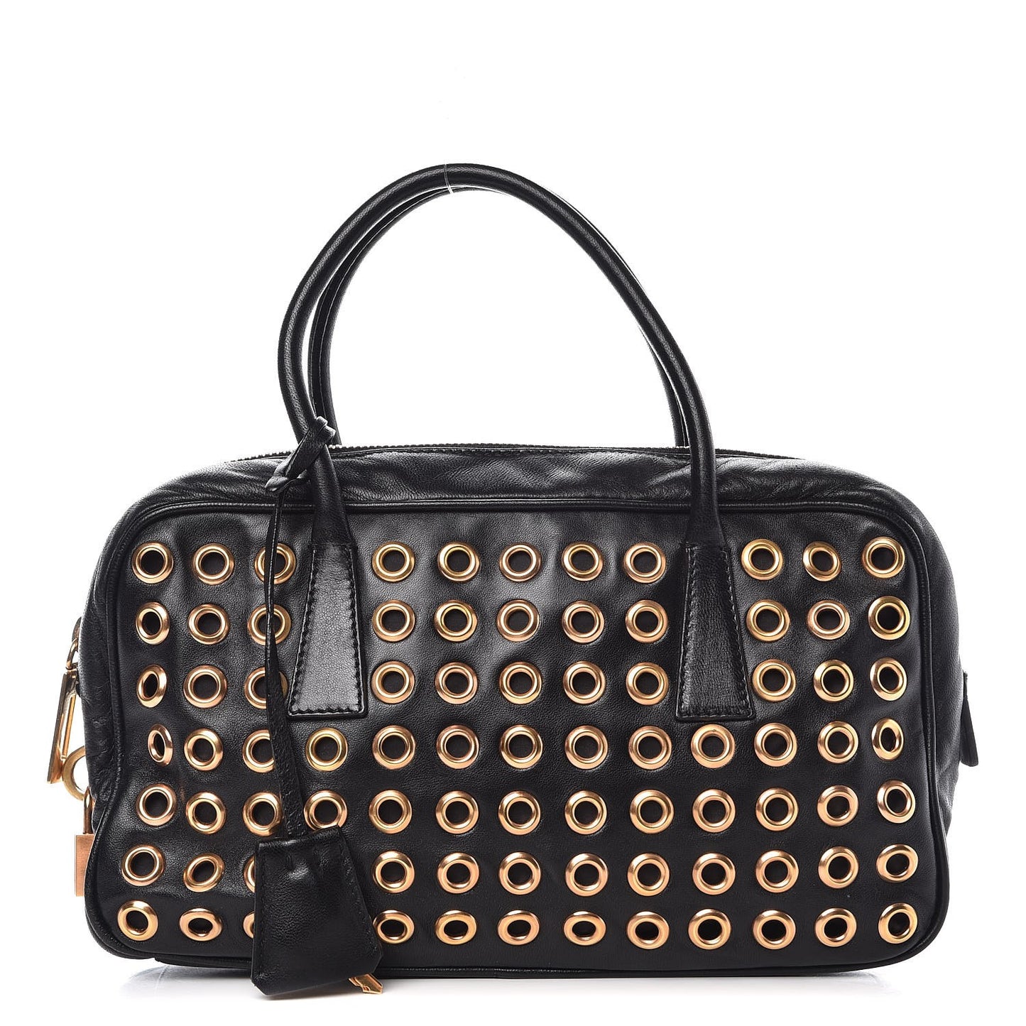 Nappa Metal Grommet Bauletto Black