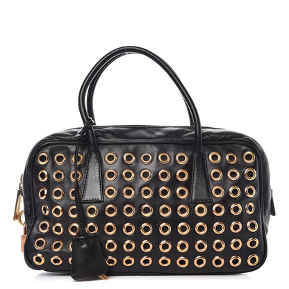 Prada Nappa Metal Grommet Bauletto Black 1 of 9