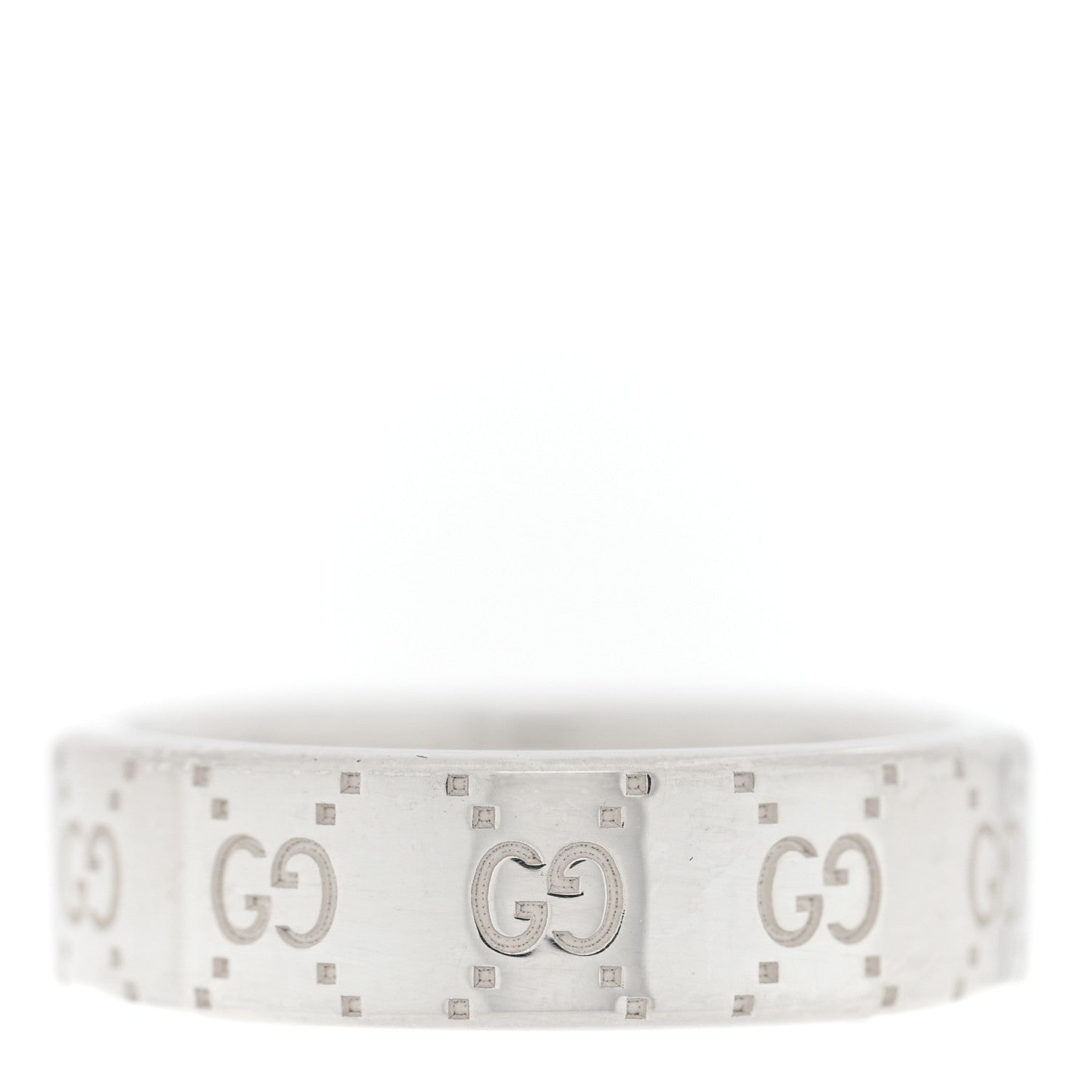Gucci Sterling Silver Narrow GG Band Ring 54 7 3 of 4