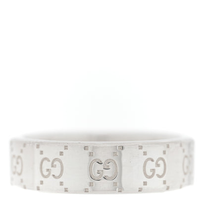 Gucci Sterling Silver Narrow GG Band Ring 54 7 3 of 4