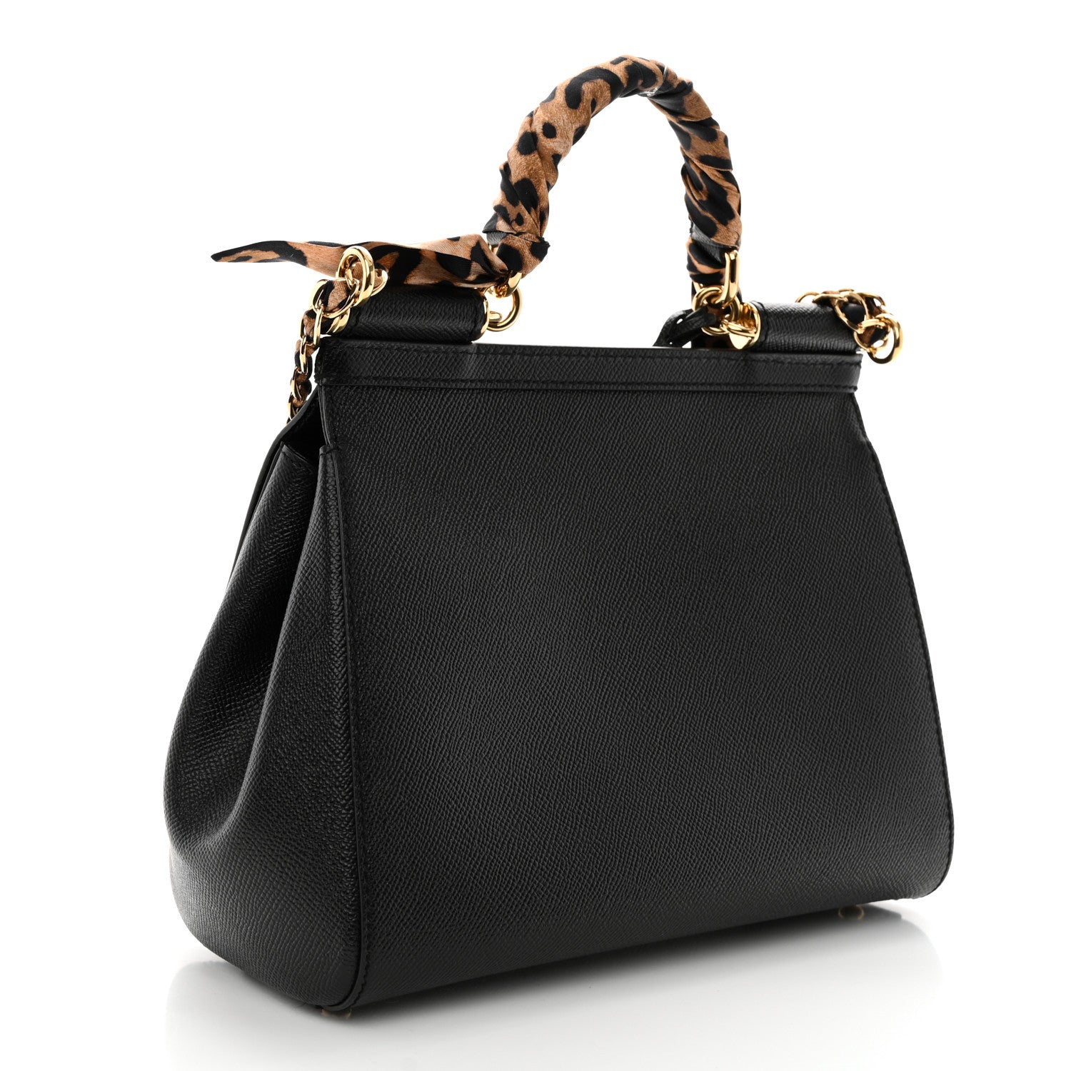 Dolce & Gabbana Dauphine Medium Miss Sicily Satchel With Scarf Black 3 of 10