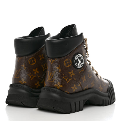 Louis Vuitton Calfskin Patent Monogram Ruby Flat Ranger Boots 39 Black 4 of 9