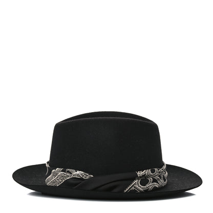Hermes Feutre Silk Zouaves et Dragons Finesse Dahlia Hat Black 5 of 9